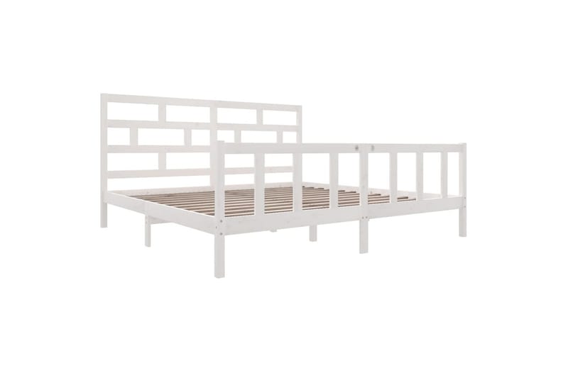 Sengeramme hvit heltre furu 180x200 cm 6FT Super King - Hvit - Møbler - Senger - Sengeramme & sengestamme