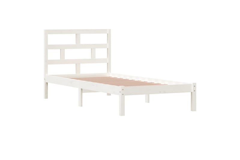 Sengeramme hvit heltre furu 90x200 cm - Hvit - Møbler - Senger - Sengeramme & sengestamme