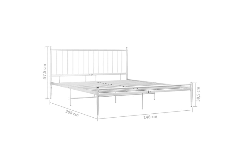 Sengeramme hvit metall 140x200 cm - Hvit - Møbler - Senger - Sengeramme & sengestamme