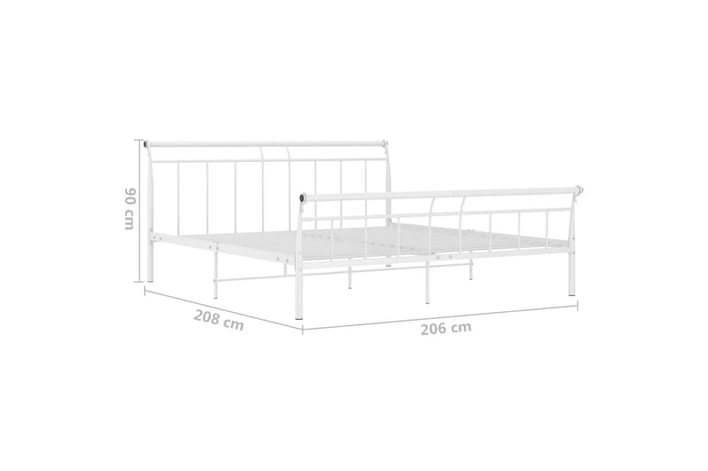 Sengeramme hvit metall 200x200 cm - Hvit - Møbler - Senger - Sengeramme & sengestamme