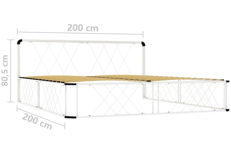 Sengeramme hvit metall 200x200 cm - Møbler - Senger - Sengeramme & sengestamme