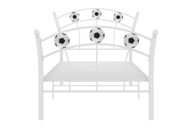 Sengeramme med fotballdesign hvit metall 90x200 cm - Hvit - Møbler - Senger - Sengeramme & sengestamme