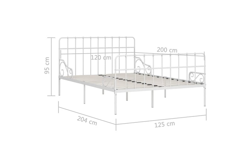 Sengeramme med spilebase hvit metall 120x200 cm - Møbler - Senger - Sengeramme & sengestamme