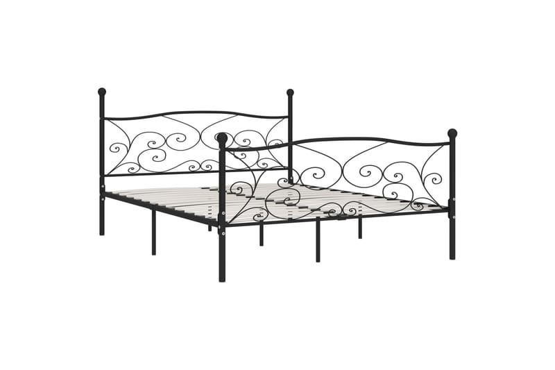 Sengeramme med spilebase svart metall 180x200 cm - Møbler - Senger - Sengeramme & sengestamme