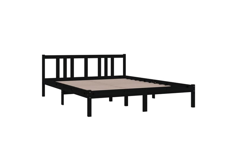 Sengeramme svart heltre 150x200 cm 5FT King Size - Svart - Møbler - Senger - Sengeramme & sengestamme