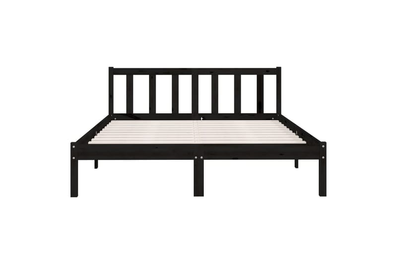 Sengeramme svart heltre furu 135x190 cm UK Double - Svart - Møbler - Senger - Sengeramme & sengestamme