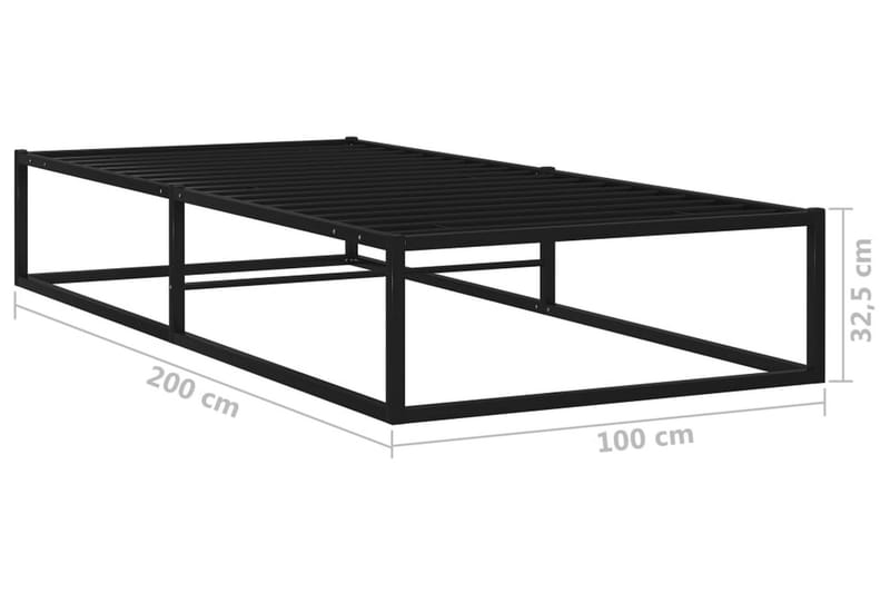 Sengeramme svart metall 100x200 cm - Svart - Møbler - Senger - Sengeramme & sengestamme