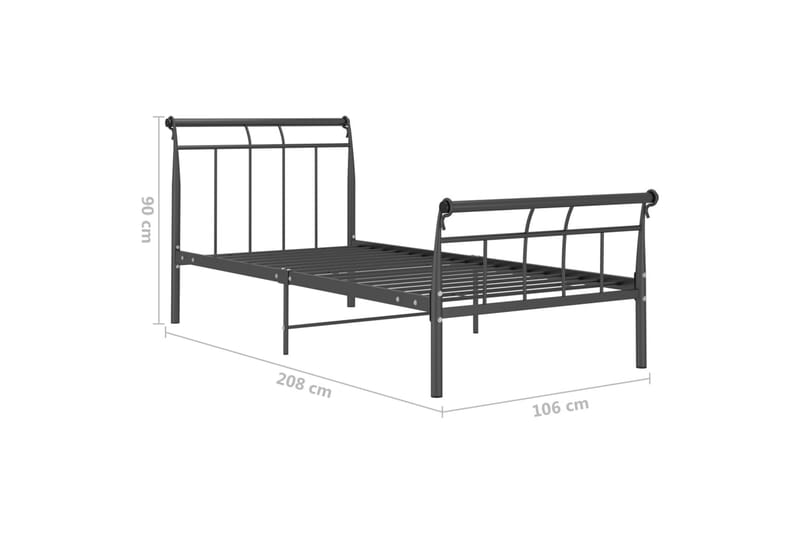 Sengeramme svart metall 100x200 cm - Svart - Møbler - Senger - Sengeramme & sengestamme