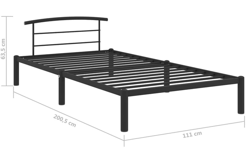 Sengeramme svart metall 100x200 cm - Møbler - Senger - Sengeramme & sengestamme