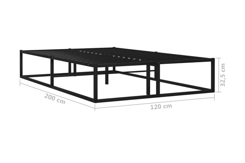 Sengeramme svart metall 120x200 cm - Svart - Møbler - Senger - Sengeramme & sengestamme