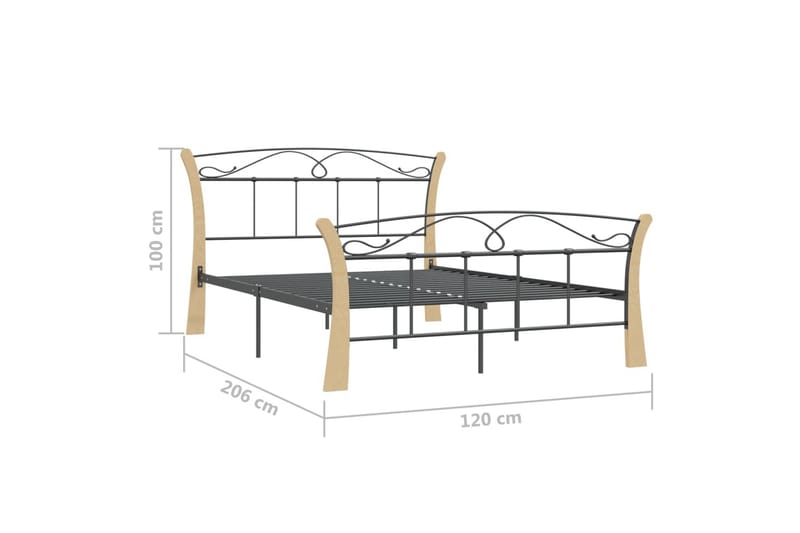 Sengeramme svart metall 120x200 cm - Svart - Møbler - Senger - Sengeramme & sengestamme