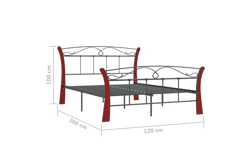 Sengeramme svart metall 120x200 cm - Svart - Møbler - Senger - Sengeramme & sengestamme