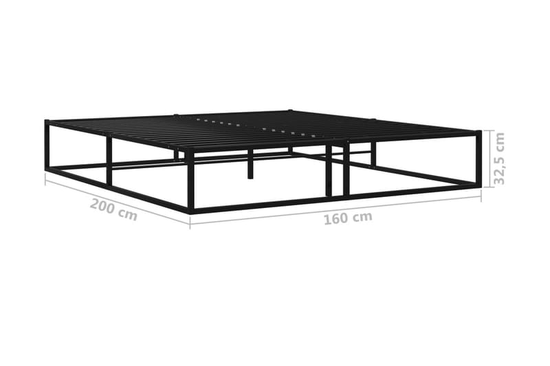 Sengeramme svart metall 160x200 cm - Svart - Møbler - Senger - Sengeramme & sengestamme