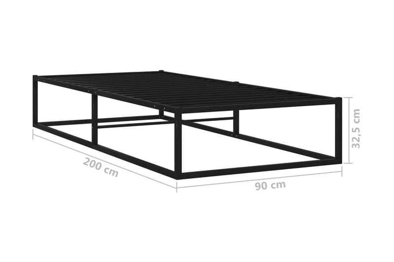 Sengeramme svart metall 90x200 cm - Svart - Møbler - Senger - Sengeramme & sengestamme