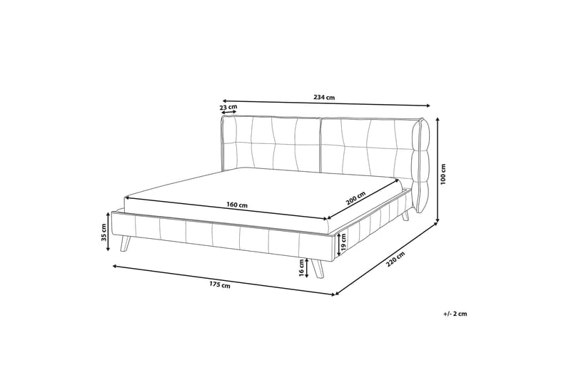 Senlis Dobbeltseng 160 | 200 cm - Grå - Møbler - Senger - Sengeramme & sengestamme