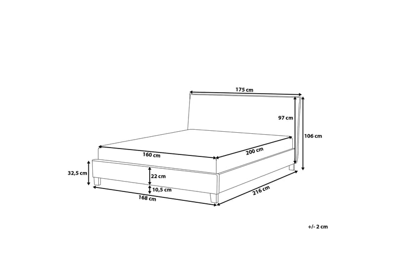 Sennez Dobbeltseng 160|200 Cm - Grå - Møbler - Senger - Sengeramme & sengestamme