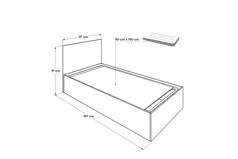 Single Bedstead Hvit - Møbler - Senger - Sengeramme & sengestamme