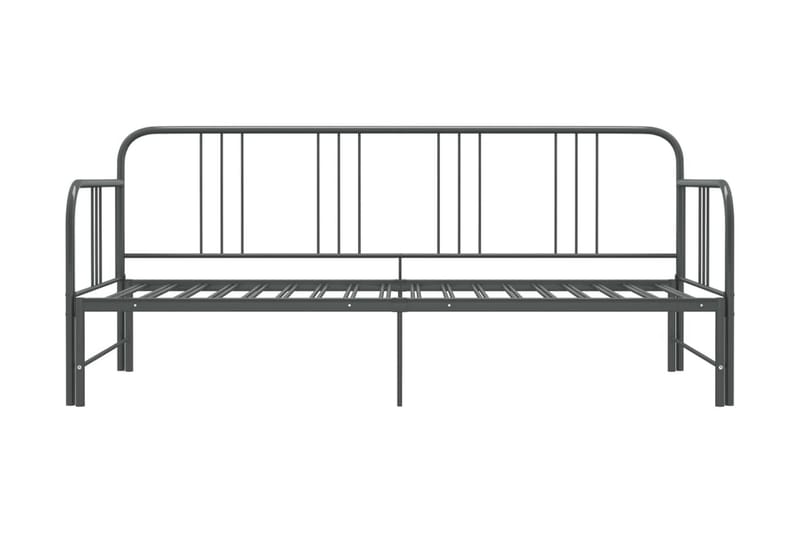 Uttrekkbar ramme til sovesofa grå metall 90x200 cm - Grå - Møbler - Senger - Sengeramme & sengestamme