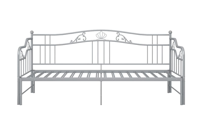 Uttrekkbar ramme til sovesofa grå metall 90x200 cm - Grå - Møbler - Senger - Sengeramme & sengestamme