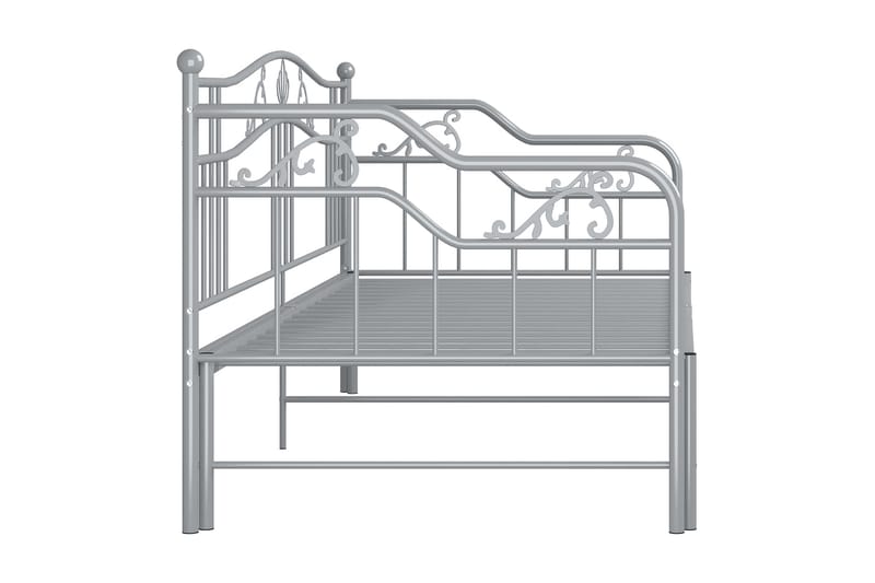 Uttrekkbar ramme til sovesofa grå metall 90x200 cm - Grå - Møbler - Senger - Sengeramme & sengestamme