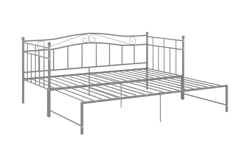 Uttrekkbar ramme til sovesofa grå metall 90x200 cm - Grå - Møbler - Senger - Sengeramme & sengestamme