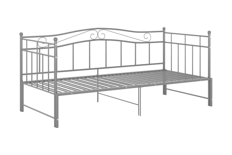 Uttrekkbar ramme til sovesofa grå metall 90x200 cm - Grå - Møbler - Senger - Sengeramme & sengestamme