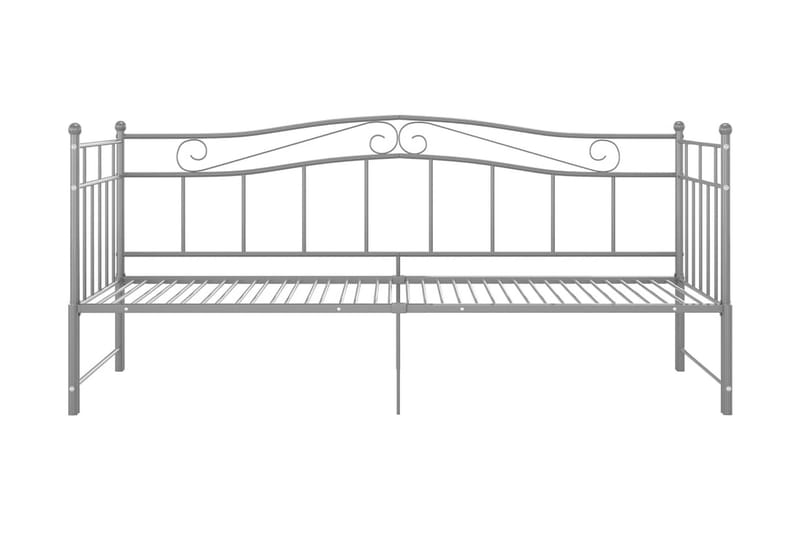 Uttrekkbar ramme til sovesofa grå metall 90x200 cm - Grå - Møbler - Senger - Sengeramme & sengestamme