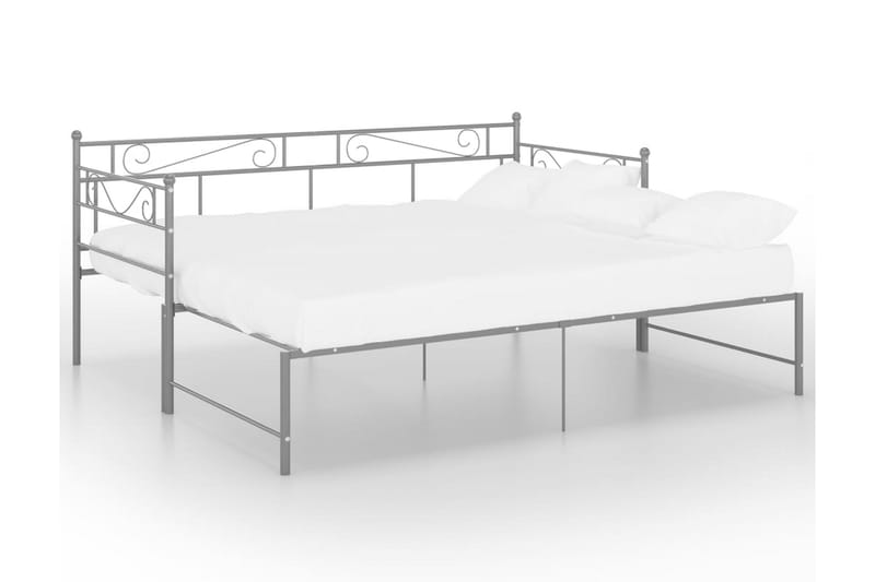 Uttrekkbar ramme til sovesofa grå metall 90x200 cm - Grå - Møbler - Senger - Sengeramme & sengestamme