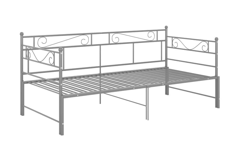 Uttrekkbar ramme til sovesofa grå metall 90x200 cm - Grå - Møbler - Senger - Sengeramme & sengestamme