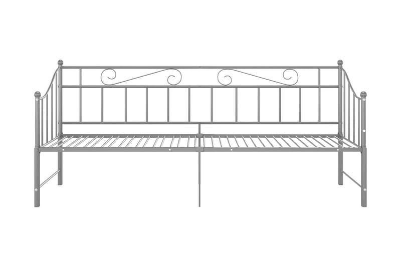 Uttrekkbar ramme til sovesofa grå metall 90x200 cm - Grå - Møbler - Senger - Sengeramme & sengestamme