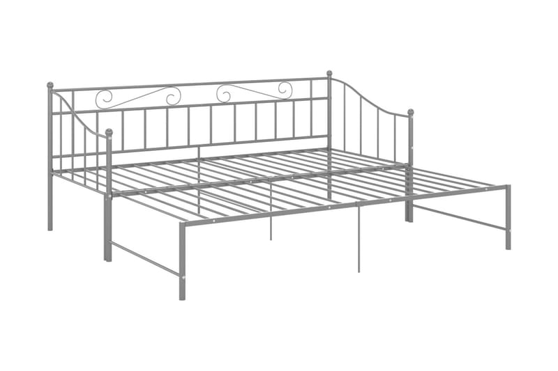 Uttrekkbar ramme til sovesofa grå metall 90x200 cm - Grå - Møbler - Senger - Sengeramme & sengestamme