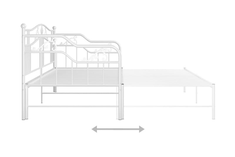 Uttrekkbar ramme til sovesofa hvit metall 90x200 cm - Hvit - Møbler - Senger - Sengeramme & sengestamme