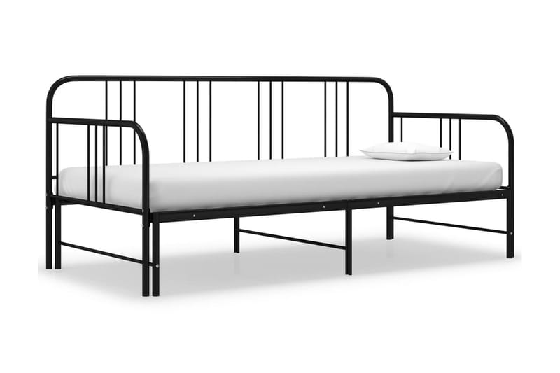 Uttrekkbar ramme til sovesofa svart metall 90x200 cm - Svart - Møbler - Senger - Sengeramme & sengestamme