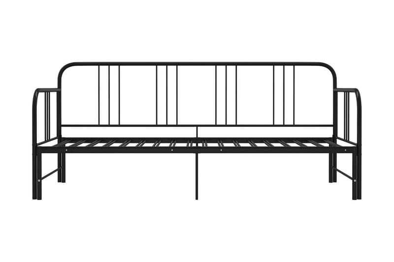 Uttrekkbar ramme til sovesofa svart metall 90x200 cm - Svart - Møbler - Senger - Sengeramme & sengestamme