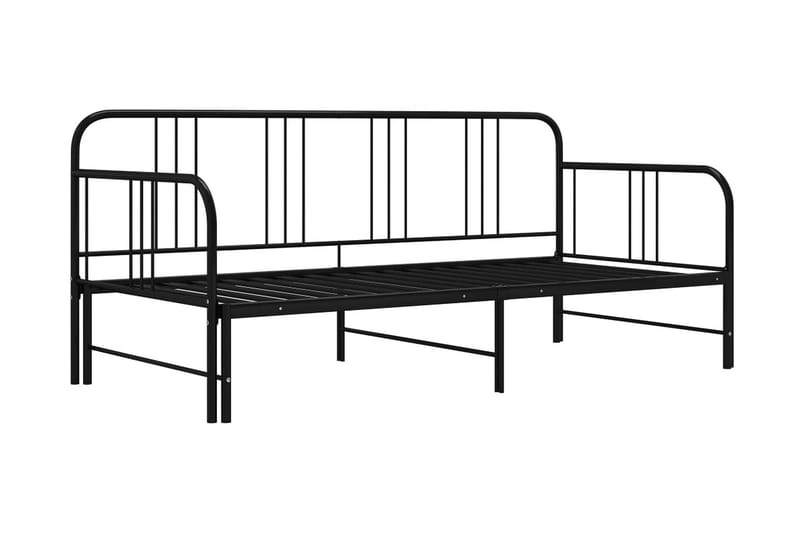 Uttrekkbar ramme til sovesofa svart metall 90x200 cm - Svart - Møbler - Senger - Sengeramme & sengestamme