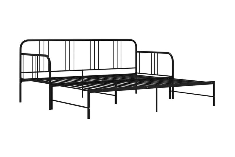 Uttrekkbar ramme til sovesofa svart metall 90x200 cm - Svart - Møbler - Senger - Sengeramme & sengestamme