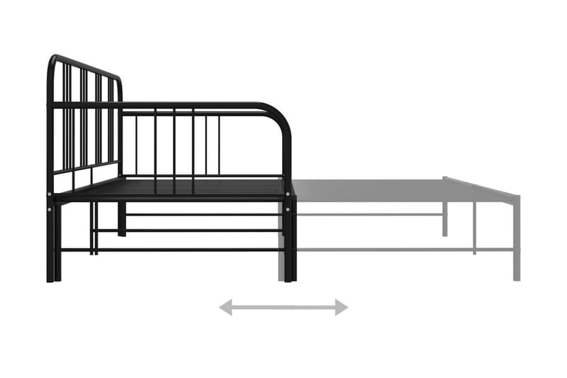 Uttrekkbar ramme til sovesofa svart metall 90x200 cm - Svart - Møbler - Senger - Sengeramme & sengestamme