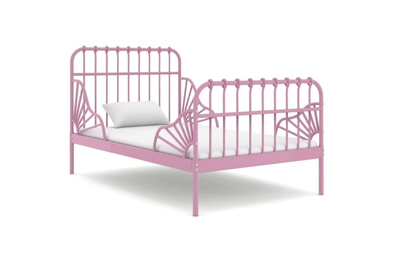 Utvidbar sengeramme rosa metall 80x130/200 cm - Rosa - Møbler - Senger - Sengeramme & sengestamme