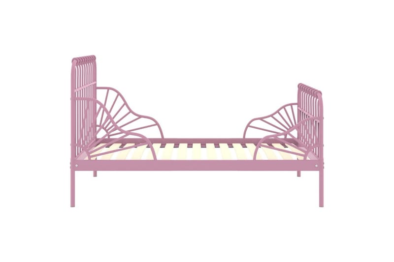 Utvidbar sengeramme rosa metall 80x130/200 cm - Rosa - Møbler - Senger - Sengeramme & sengestamme