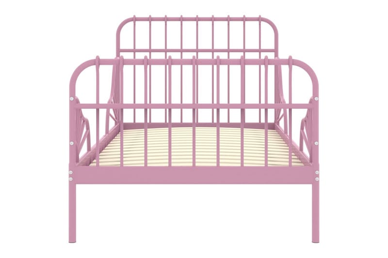 Utvidbar sengeramme rosa metall 80x130/200 cm - Rosa - Møbler - Senger - Sengeramme & sengestamme