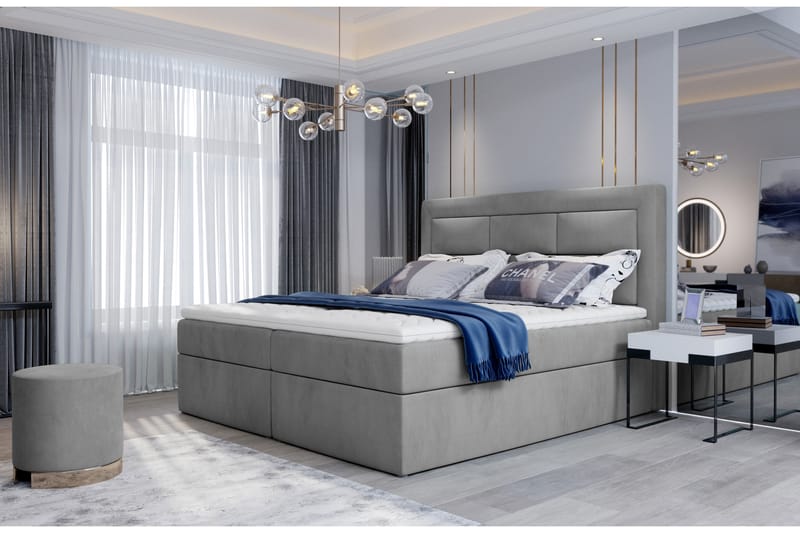 Vivera Sengeramme med Oppbevaring 140x200 cm - Grå - Sengeramme & sengestamme - Sammenleggbar seng