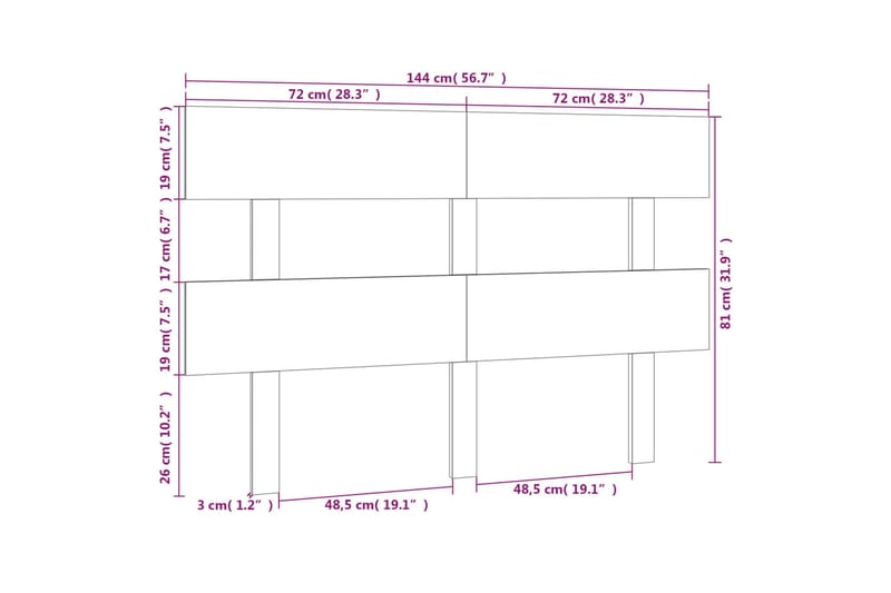 beBasic Sengegavl honningbrun 144x3x81 cm heltre furu - Brun - Møbler - Senger - Sengetilbehør & sengegavl - Sengegavl