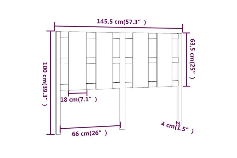 beBasic Sengegavl honningbrun 145,5x4x100 cm heltre furu - Brun - Møbler - Senger - Sengetilbehør & sengegavl - Sengegavl