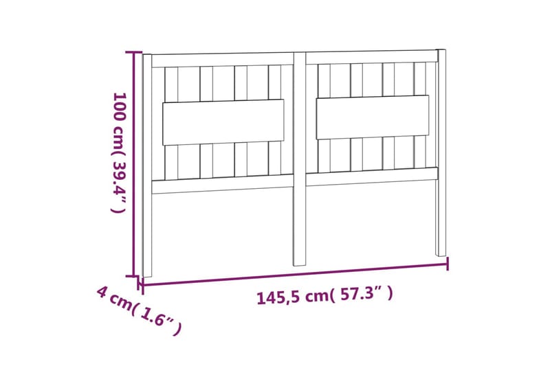 beBasic Sengegavl honningbrun 145,5x4x100 cm heltre furu - Brun - Møbler - Senger - Sengetilbehør & sengegavl - Sengegavl