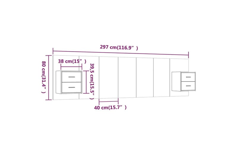 beBasic Sengegavl med skap svart konstruert tre - Svart - Møbler - Senger - Sengetilbehør & sengegavl - Sengegavl