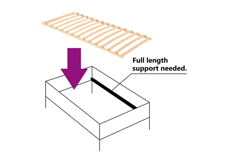 Spilebase med 13 lameller 90x200 cm - Brun - Møbler - Senger - Sengetilbehør & sengegavl - Ribbebunn