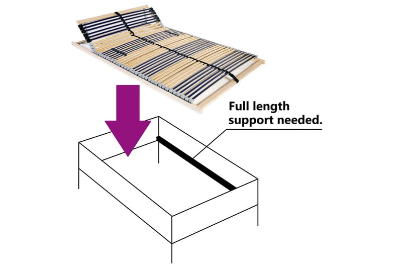 Spilebase med 42 lameller 7 soner 100x200 cm - Tre - Møbler - Senger - Sengetilbehør & sengegavl - Ribbebunn