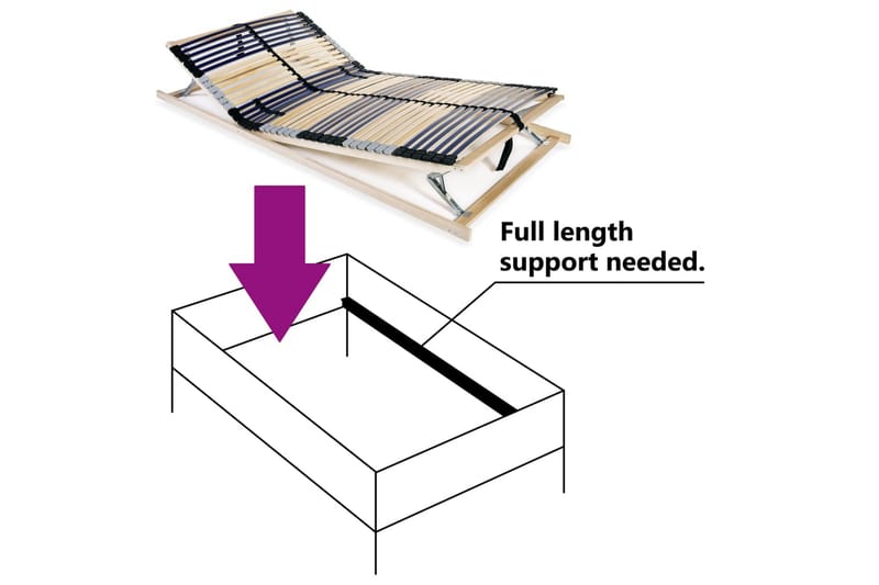 Spilebase med 42 lameller 7 soner 120x200 cm - Tre - Møbler - Senger - Sengetilbehør & sengegavl - Ribbebunn