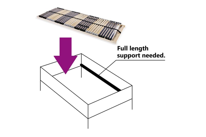 Spilebase med 42 lameller 7 soner 70x200 cm - Tre - Møbler - Senger - Sengetilbehør & sengegavl - Ribbebunn