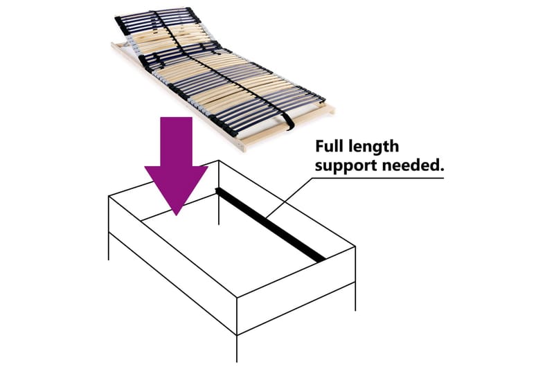 Spilebase med 42 lameller 7 soner 70x200 cm - Tre - Møbler - Senger - Sengetilbehør & sengegavl - Ribbebunn